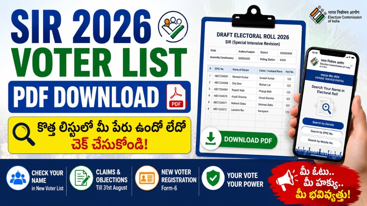 SIR 2026 Voter List PDF Download ద్వారా Draft Electoral Rollలో పేరు చెక్ చేస్తున్న ఓటరు