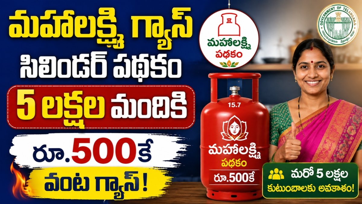 Mahalakshmi Gas Cylinder 5 lakh new beneficiaries Telangana